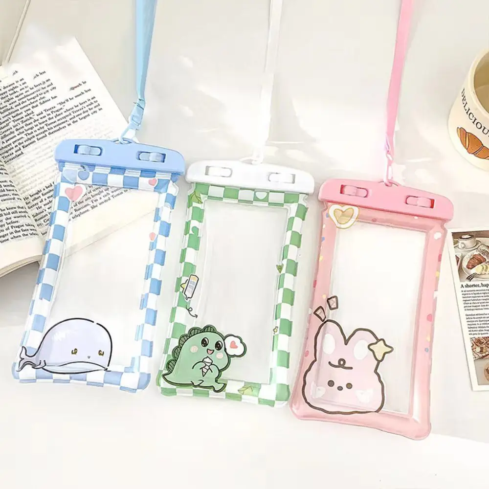 Cartoon Waterproof Phone Case Bear Rabbit Mobile Phone Waterproof Bag Phone Hanging Bag Screen Rainproof Bag Mobile Phone Pouch