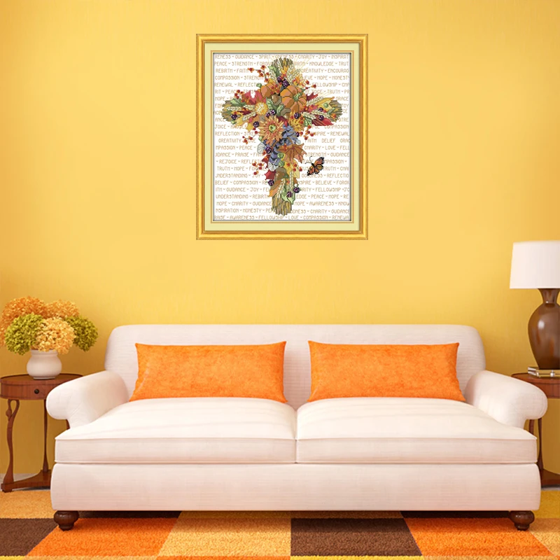 

Крест 4, рисунок, счетный, напечатанный на холсте, DMC 11CT, 14CT, китайский набор для вышивки крестом, набор для рукоделия, вышивка