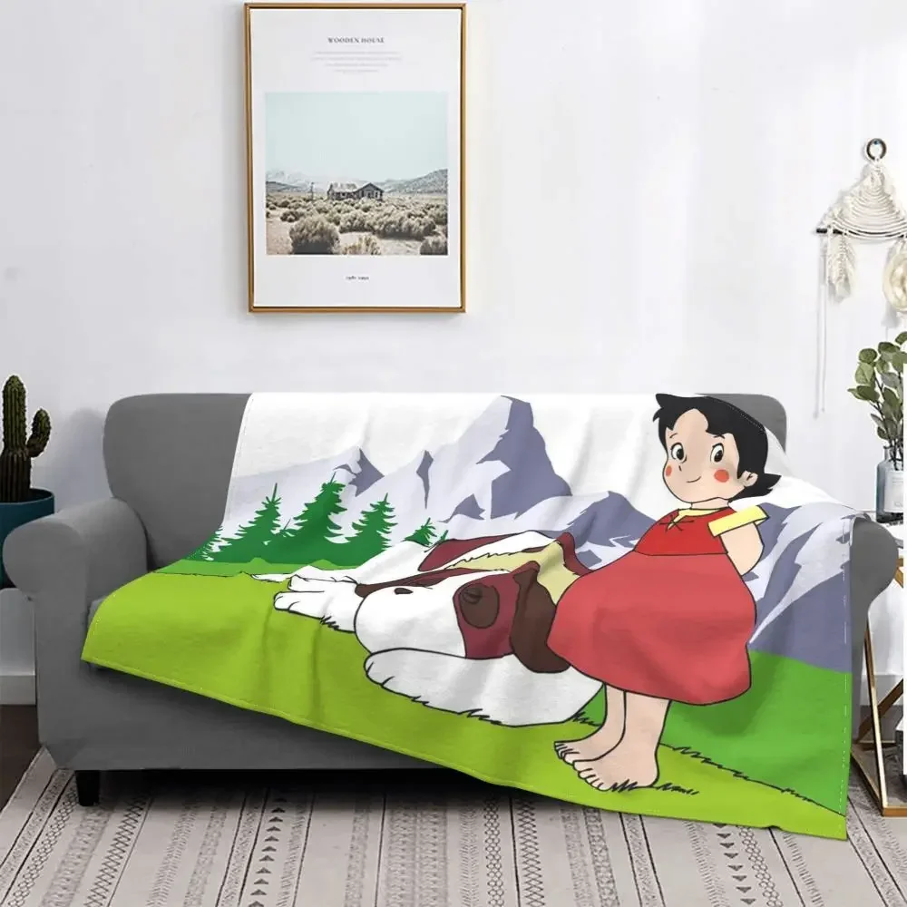 

Heidi Dog Blankets Flannel Spring Autumn Anime Cartoon Breathable Soft Throw Blankets for Home Car Bedspread