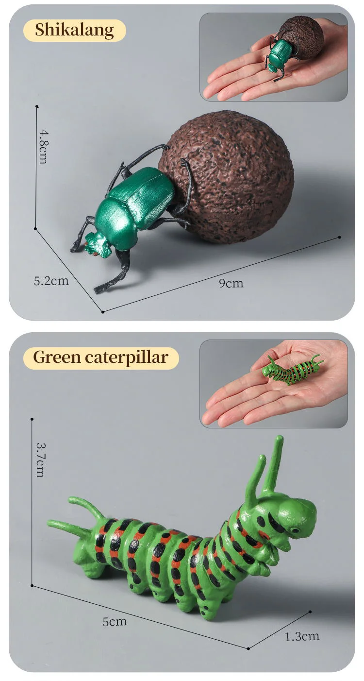 Pädagogisches Insekten-Tiere-Modell-Spielzeug-Set mit Schmetterling, Biene, Libelle, Mantis, Ameise, Schnecke, Actionfiguren für Kinder, Sammlung, Dekoration – Detail 13