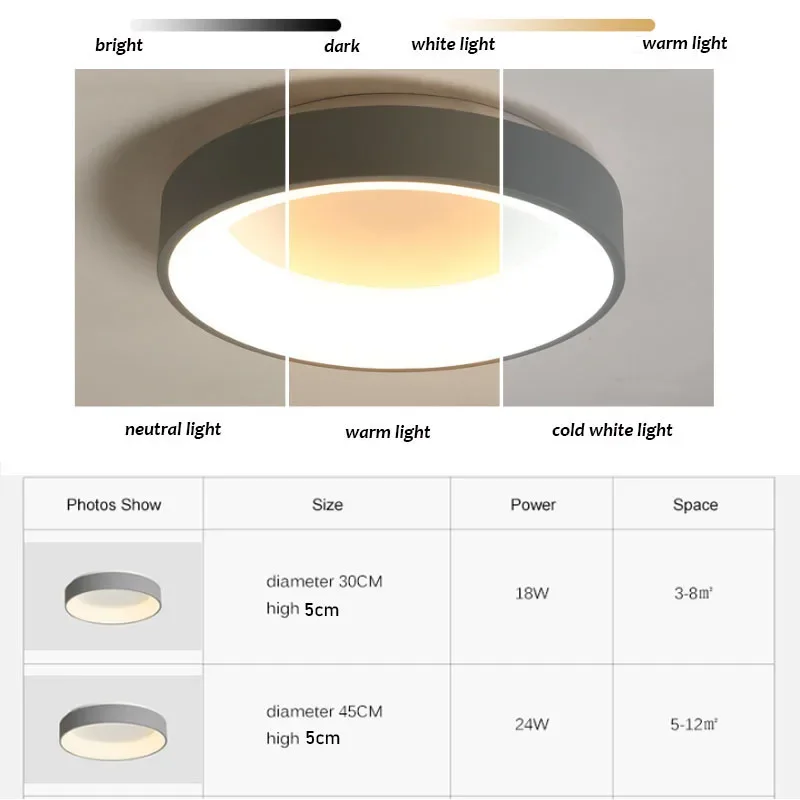 Imagem -04 - Minimalista Redonda Led Luz de Teto Restaurante Lâmpada Decorativa Iluminação Interior para Sala de Estar Luzes de Parede Novo 2024