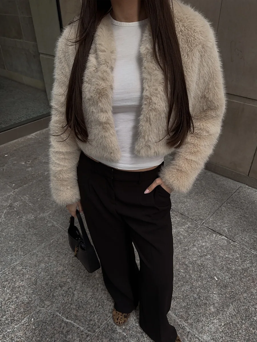 Abrigos superiores de piel sintética para mujer, abrigos encantadores y grandes para exteriores, Abrigos Gyaru con manga envuelta, ropa informal con botones tiernos, ropa cálida y bonita elástica