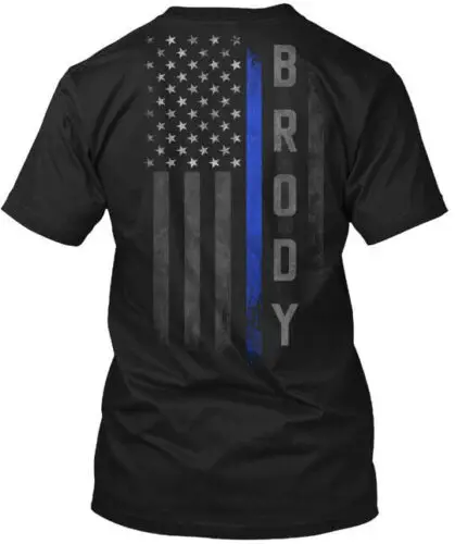 Brody Family Thin Blue Line Flag T-Shirt Made in the USA Size S to 5XL