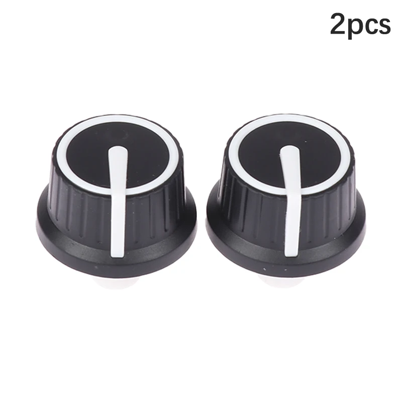 2pcs Plastic Black White Soft Rubber Half Shaft Knob Cap Potentiometer Rotary Encoder Volume Switch Cap 25*25.5MM