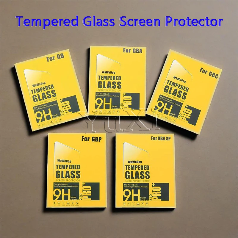 Yuxi 1 peça para gameboy gb gba gbc gbp gba sp protetor de tela para console de jogos película protetora anti arranhões protetor de vidro temperado