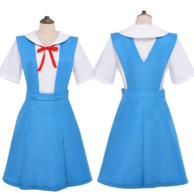 

Anime Cosplay Rei Ayanami Cosplay Costume Asuka Langley Soryu Cosplay Women School JK Uniform Dresses Halloween Lolita Clothing