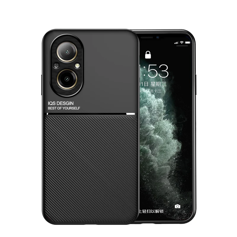 Case For Realme C67 4G Magnetic Car Built-in Magnet Plate Shockproof Hard Cover For Realme C67 4G