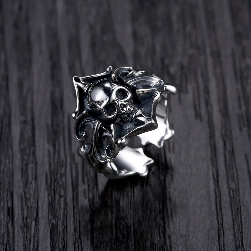 Personality Punk Style Ghost Pirate Skull Rings for Motorcycle Party Men Women's Gothic Cool Finger Ring Party Jewelry Wholesale