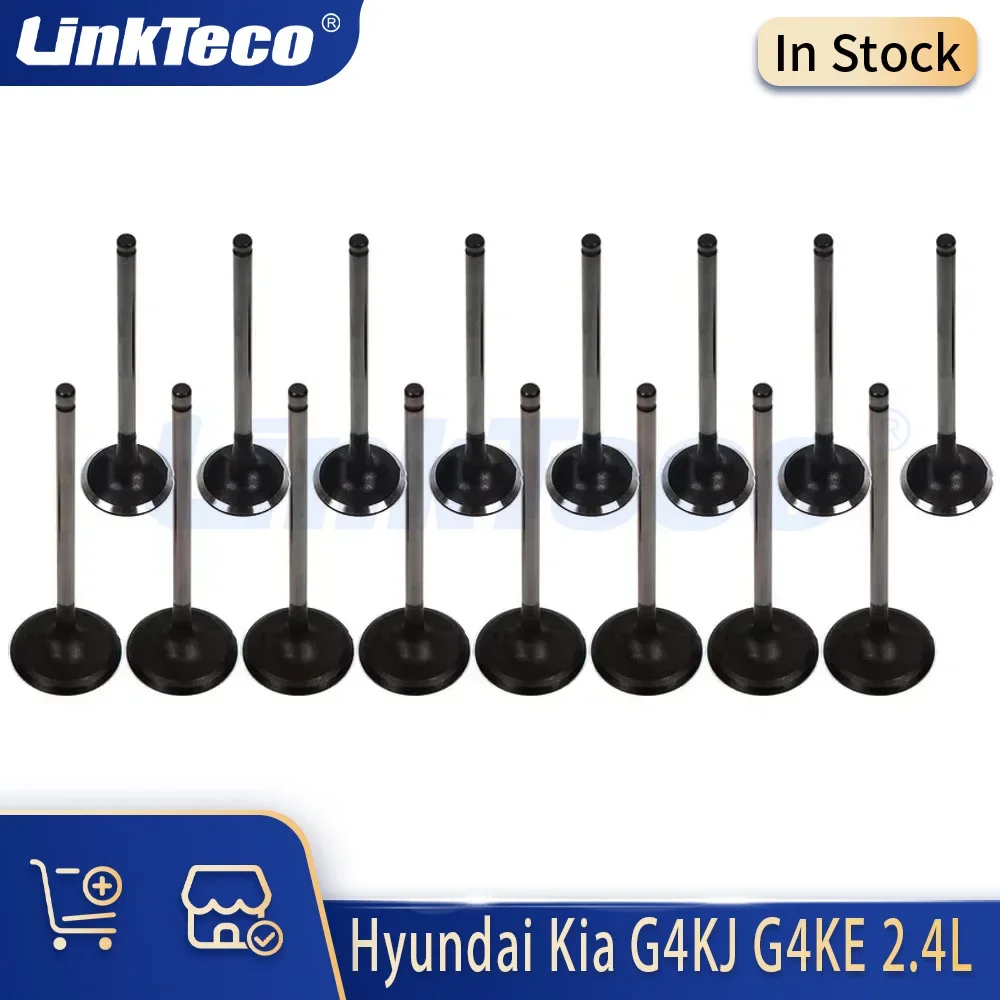 Engine Parts Intake Exhaust Valve Set Fit 2.4 L G4KJ G4KE For 06-15 Hyundai Sonata Tucson Kia Forte Sorento Optima 2.4L L4 GAS