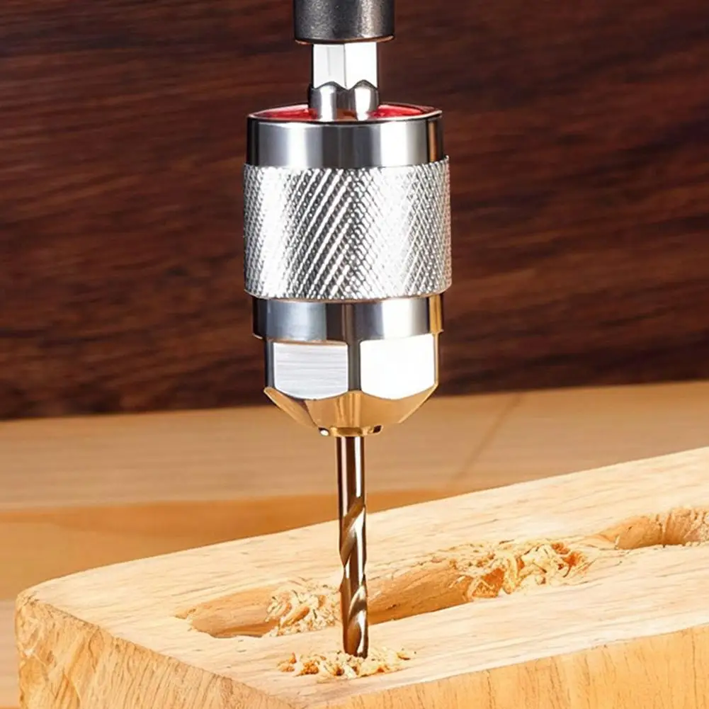 Drill Chuck Adapter Quick Change Pneumatic Drill Chuck 3-Jaw Hex Shank Chuck Professional Converter Hex Shank for Woodworking