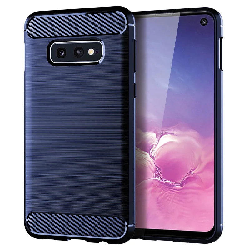 Para funda Samsung Galaxy S10E funda para Samsung S10E Coque fibra de carbono a prueba de golpes parachoques suave TPU funda para Samsung S10E Fundas