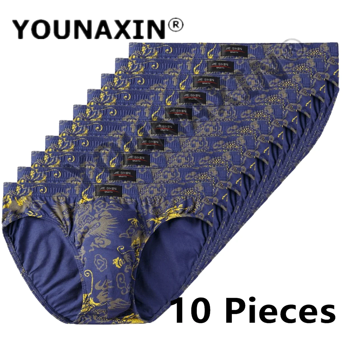 YOUNAXIN 10 Pieces Cotton Underpants For Men Briefs Male Underwear Knickers Panties Pant Shorts Undies Dropshipping