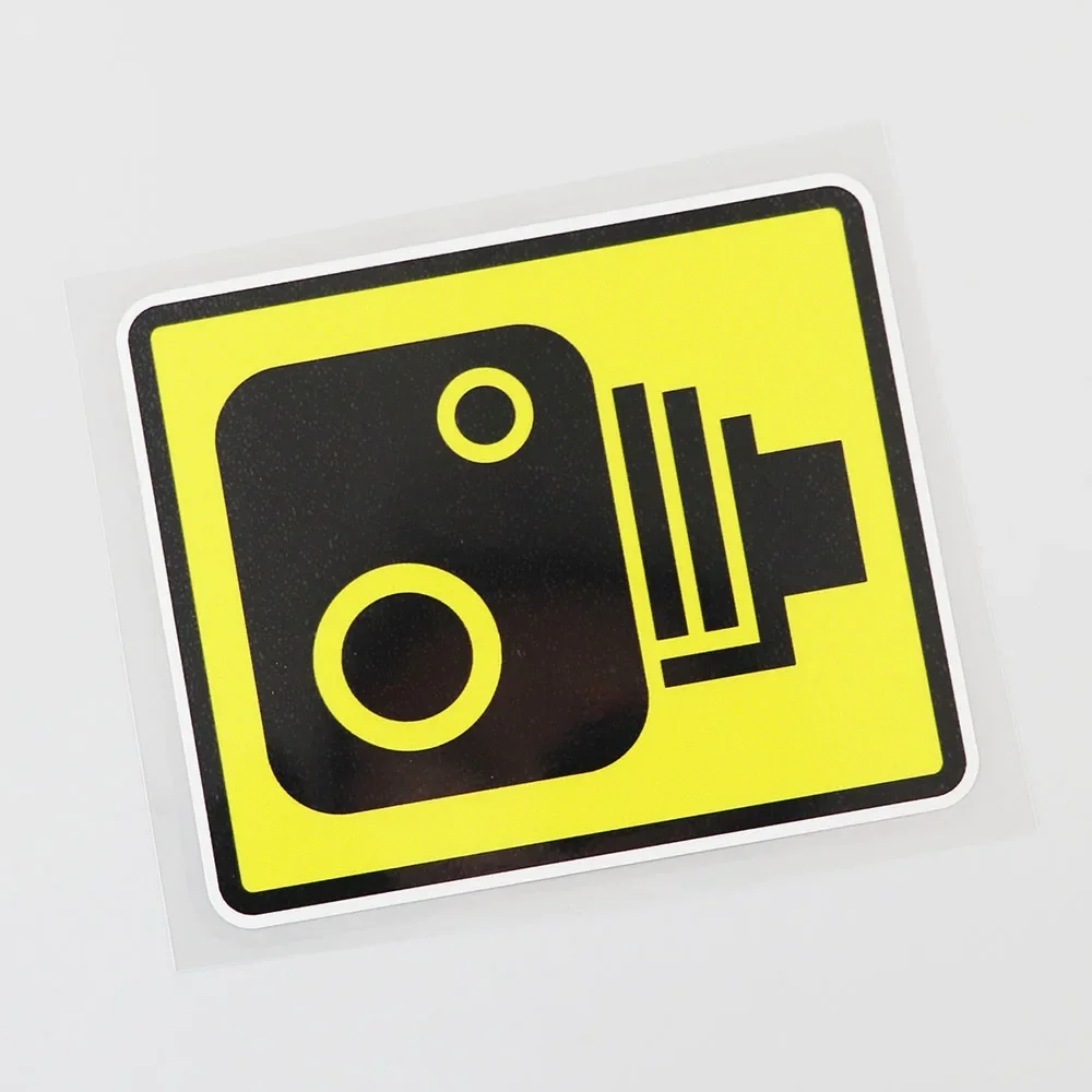 Speed Camera Yellow Road Traffic Warning Decal PVC Car Sticker 11.6CM×9.6CM,KK