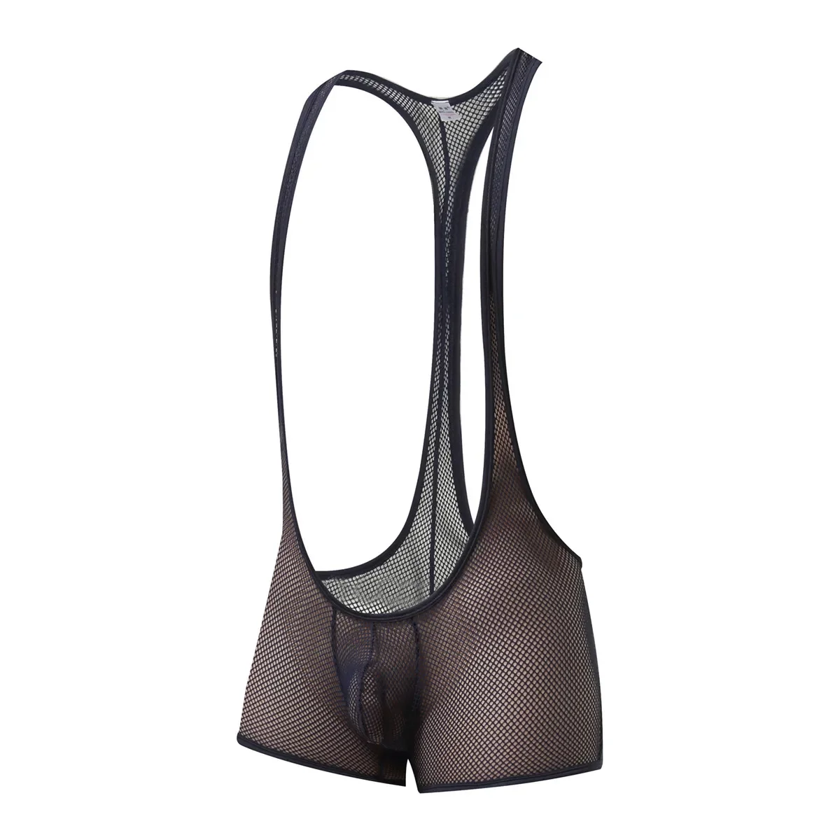 Sexy Mens Mesh See Through Bodysuit Gay Jockstrap Leotard One-Piece Lingerie Jumpsuit Male Pajamas Sheer Underwear Man Sleepwear