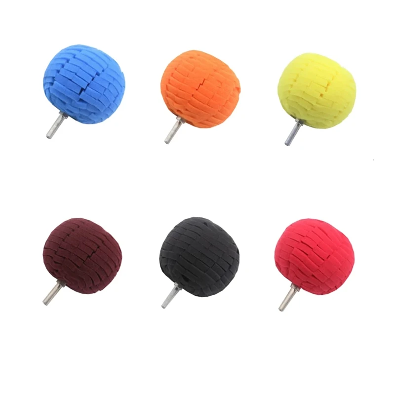 80mm Drill Buffing Sponge Pads Polishing Cone Sponge Ball Burnishing Kit For Automotive Car Wheels Pad Hub Care Power Tools