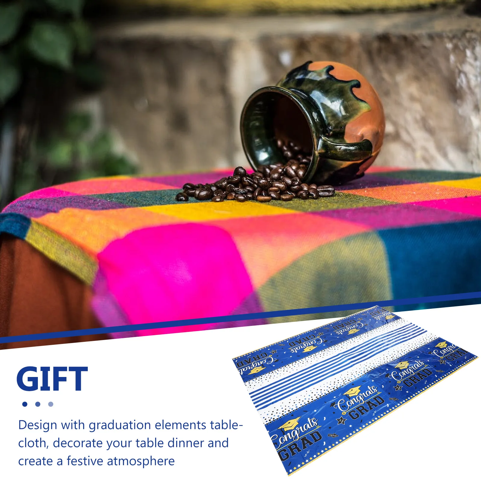 

Graduation Tablecloth Decorative Dinner Table Cloth Dinner Cover Party PE Material Home Hotel Practical Festive Atmosphere