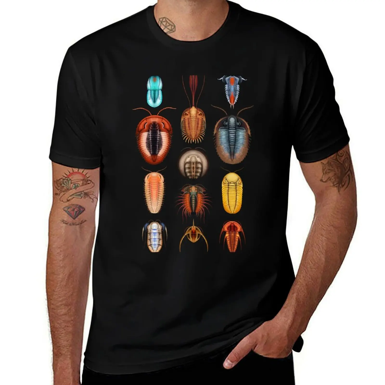 Trilobites Plate T-Shirt Active Sports Short Sleeve Cotton Shirt T-Shirt
