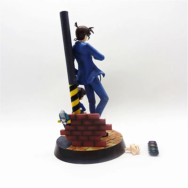 Detetive Conan Kudo Shinichi e Conan Edogawa Anime Figure Model, Gk Statue, Boy Collection, Desktop Decoration Ornament, Toy, 28cm