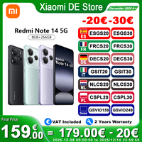 Global Version Xiaomi Redmi Note 14 5G 6.67 ''AMOLED 120Hz 45W Charging 108MP Real Camera 5110mAh(Only Coral Green Available)