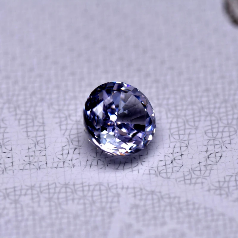 Synthetischer Edelstein Top Crushed Ice Cut Kubischer Zirkonia Runde Form Lavendelfarbe 4K Schliff 5A+ Qualität für Schmuckherstellung – Detail 4