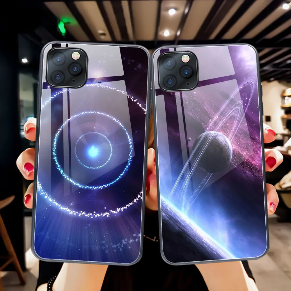 

Universe Starry Sky Funda Case for iphone 17 Pro Max Air 16 15 14 13 Pro Max 15 16 Pro 15Plus Tempered Glass Coque