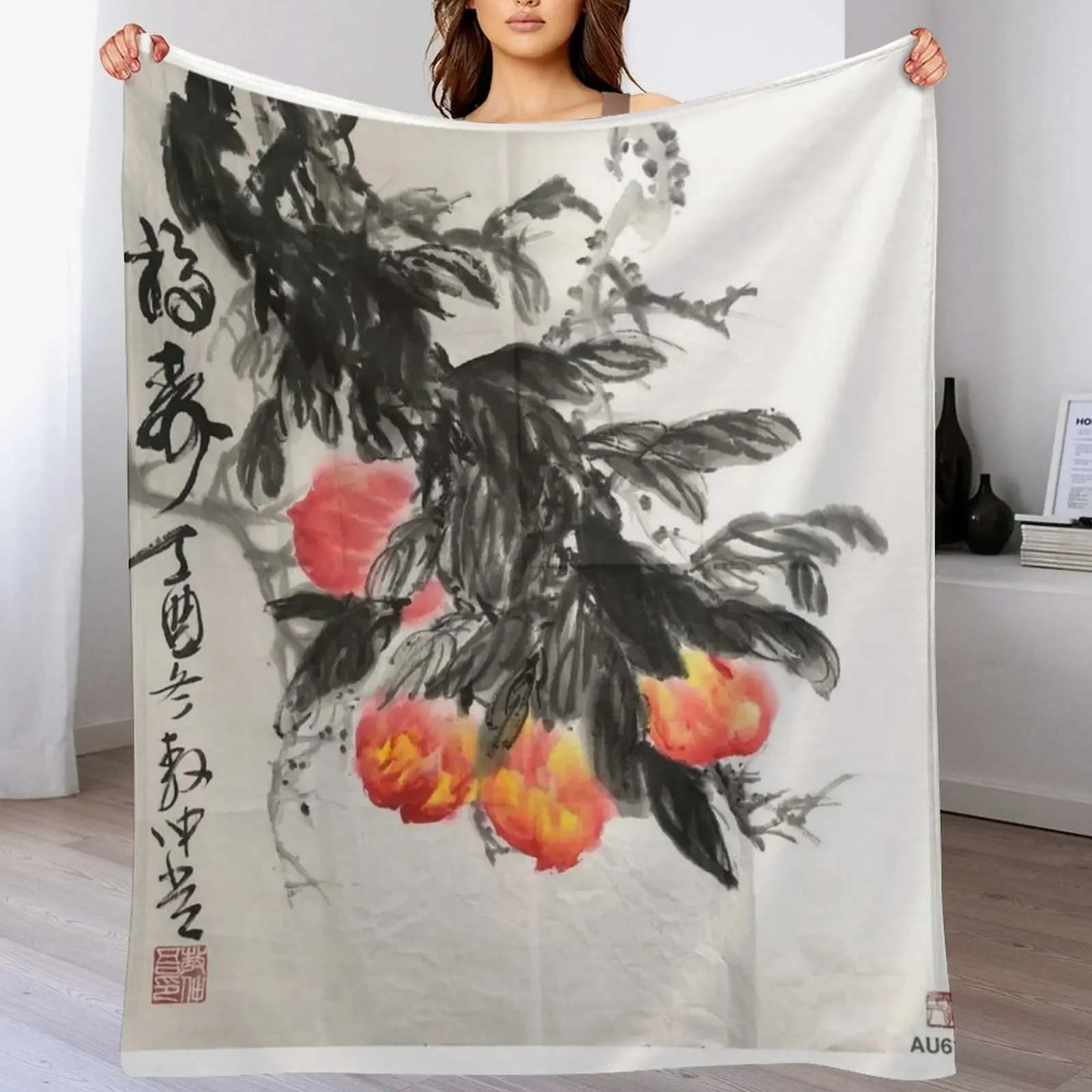 

AU 61 - Happiness & Longevity Throw Blanket Comforter bed plaid manga Sofas Blankets