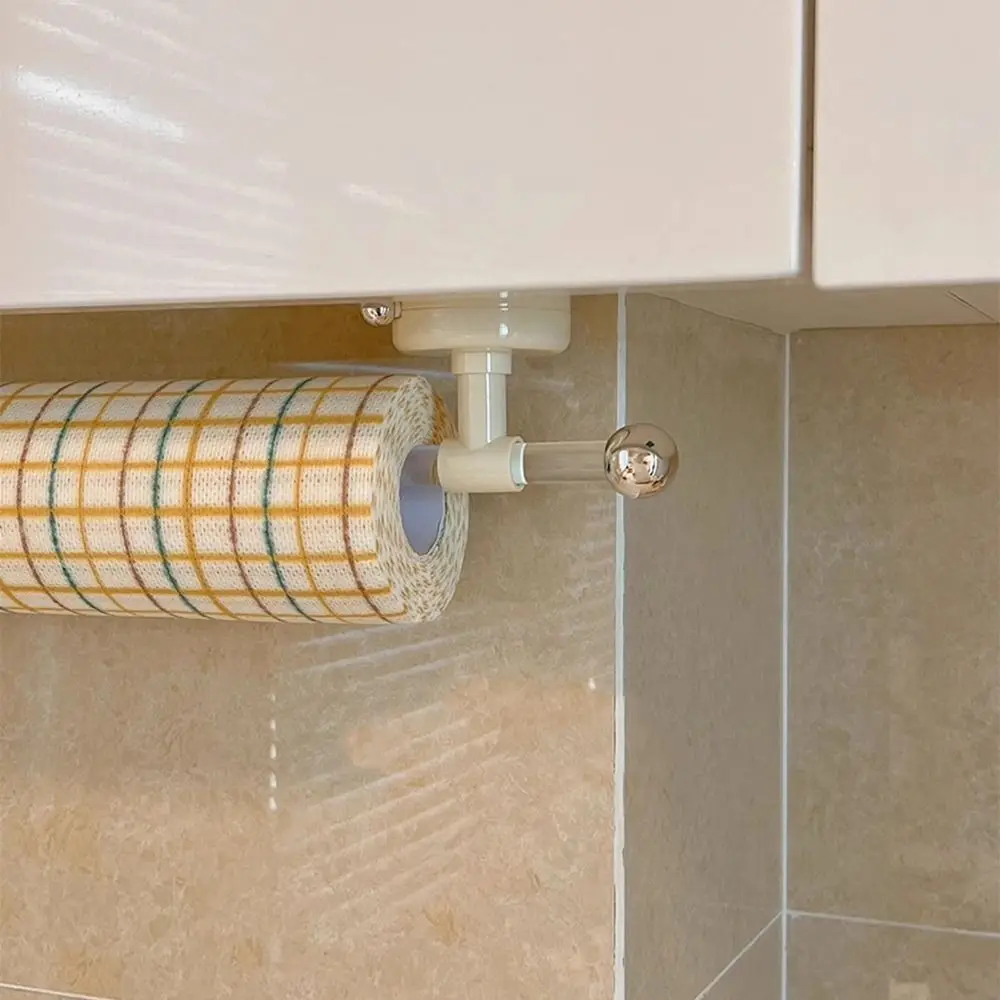 Suction Cup Paper Towel Holder Non Perforated Reusable No Drilling Tissue Holder Space Saving Waterproof