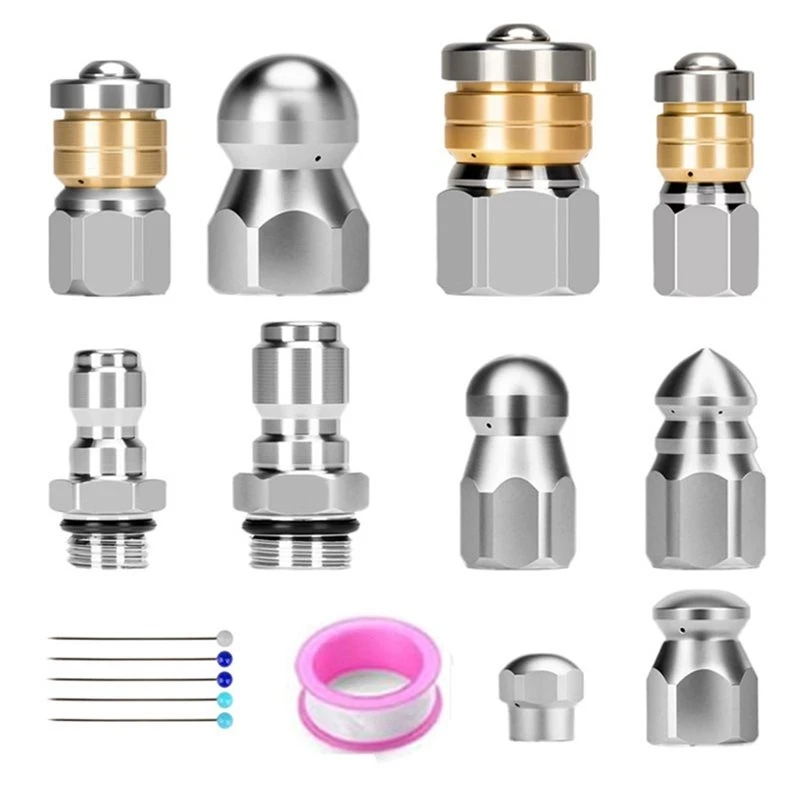 ablu製-下水道清掃ノズルキット、排水管清掃用具、ステンレス製、1-4インチ、3-8インチ、nptクイックコネクター