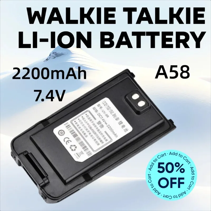 

2200 мАч 7,4 В A58 для литий-ионного аккумулятора Baofeng Walkie Talkie