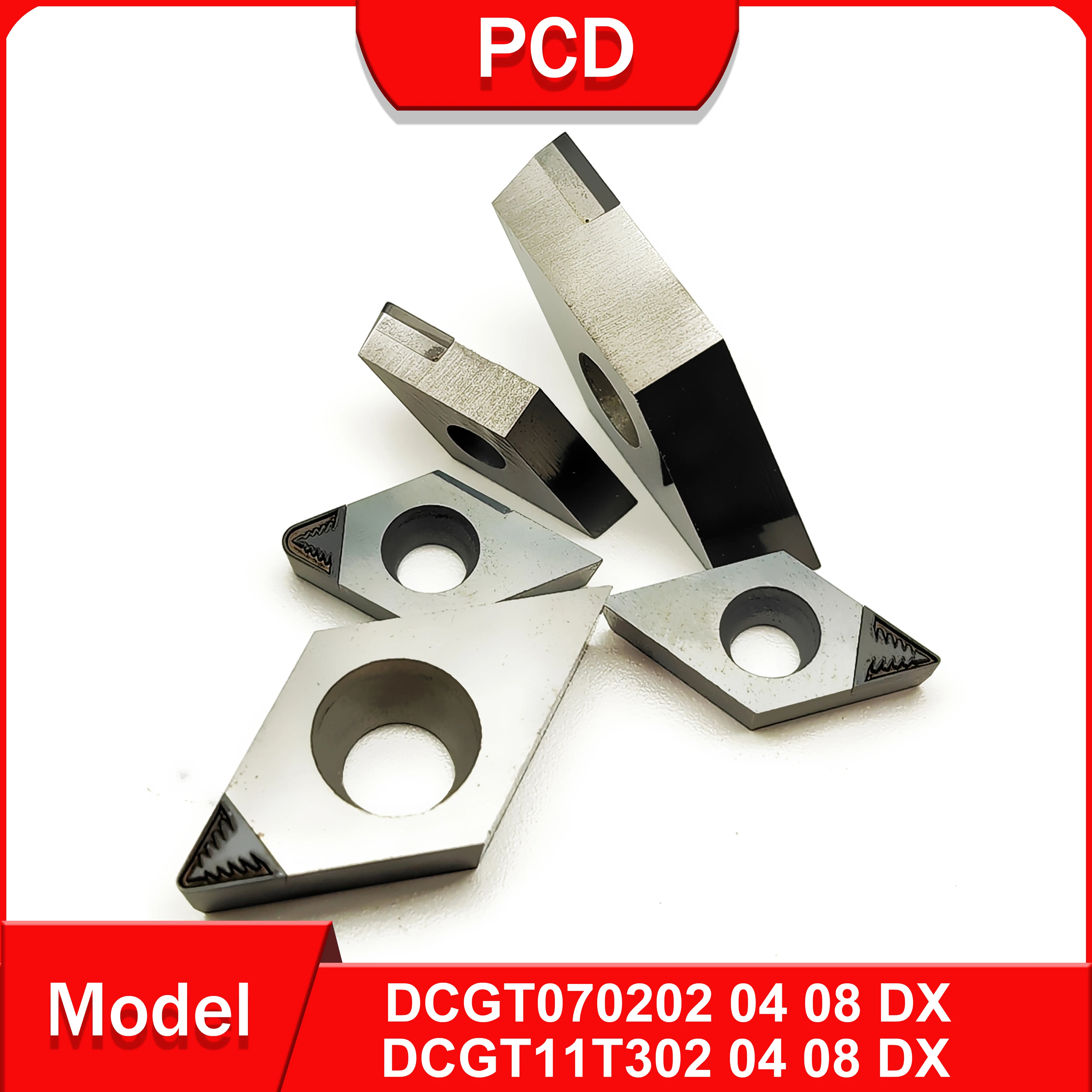 Ferramenta de Quebra de Chip Pcd Dcgt0702 Dcgt11t3 dx é Usado para Metais Não Metalizados Adequado para Alumínio e Cobre com Acabamento Alto Dcgt