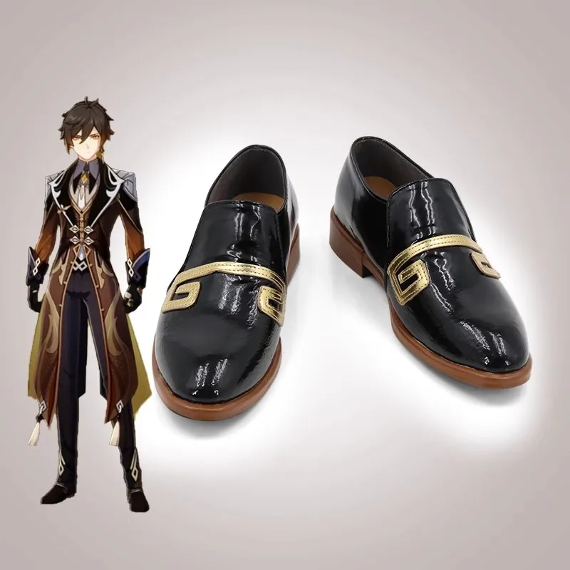 Genshin Impact Zhongli Cosplay Shoes Anime Chinese Style Halloween Party for Women Men Game gioco di ruolo Costume puntelli