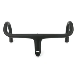 Newest Lightest 245g Racing Road Bike Matt UD Full Carbon Fibre Handlebar And Stem Integrated Round Tube bar 380-440*80-120mm