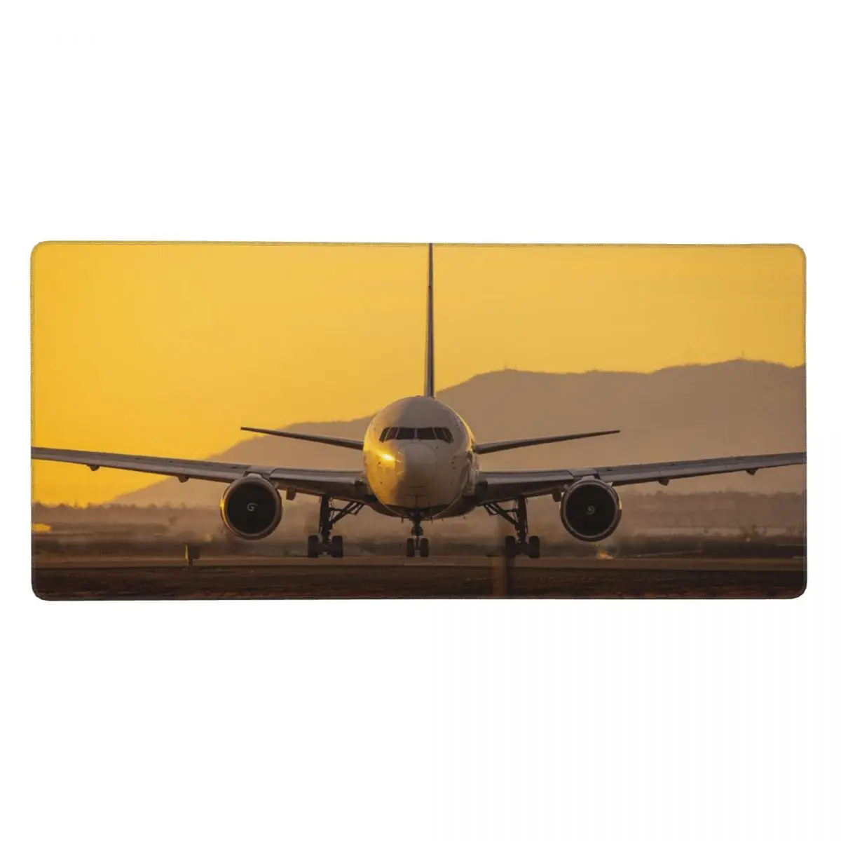 Airport Landing Sunset Print Large Mouse Pad Computer Keyboard Mouse Mat Gaming PC Laptop Desk Mat Office Accessories Table Mats