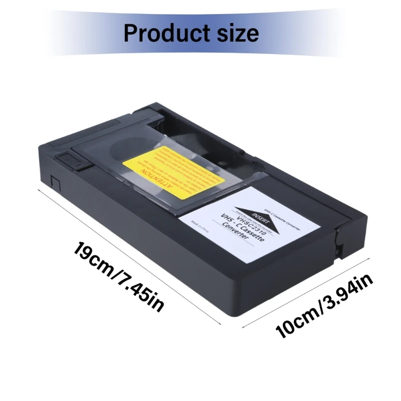 VHS C to VHS Cassette Adapter, Motorized Video Tape Conversion for Camcorders, Easy 1 Button Operate Home Video Transfer