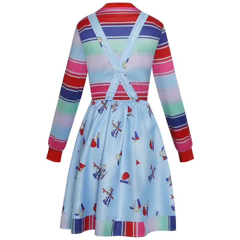 كاندي 2025الهالوين الكبار الاطفال مكتنزة تأثيري حلي ارتداءها الحمالات فستان مخطط قميص و بذلة الرجال دمية وزرة Fe #5