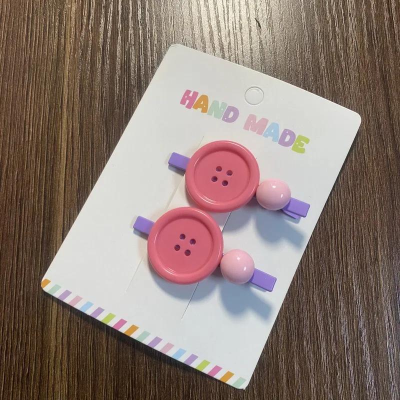 2 Stück/Set neue süße Knopf Haarnadeln für Baby Mädchen Süßigkeiten Farbe Pony Clip haarspangen mädchen haarklammer Haarschmuck – Detail 8