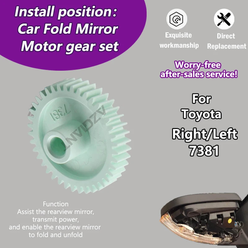 

AZGIANT For HILUX REVO MK8 VIGO IMV/Corolla MK10 Altis iM Car Folding mirror of reversing lenses internal 40T green gear parts