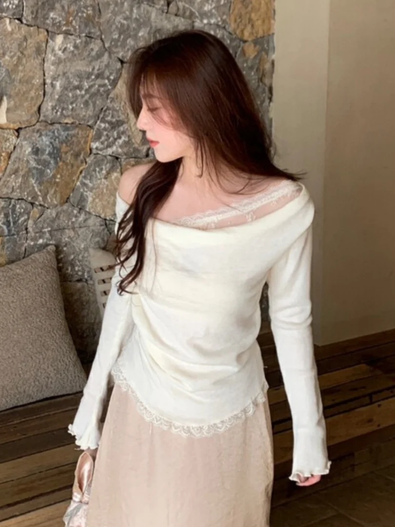 

Свитера Джемперы Пуловеры Женские бабушкиные трикотажные изделия Оригинальный вязаный подол Эластичные обтягивающие элегантные изысканные вечерние OL