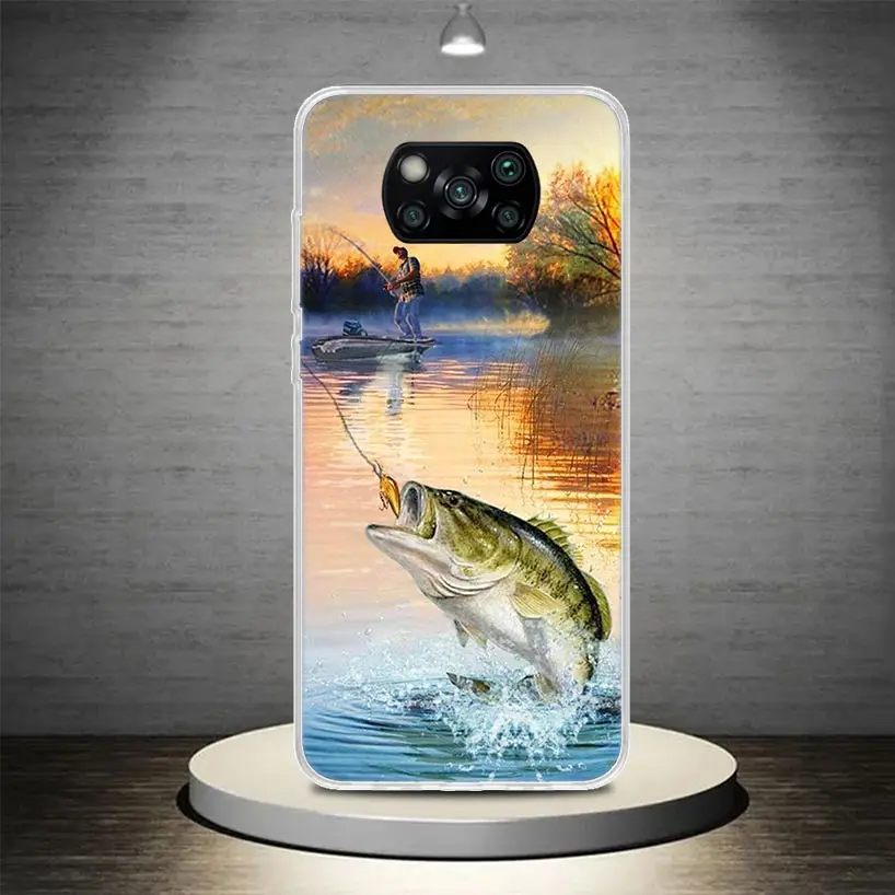 Offshore Angling Fishing Fish Rod Phone Case Cover For Xiaomi Poco X3 Nfc X4 GT X5 Pro M5S M3 M4 M2 F3 F2 F1 Note 10 A3 A2 Lite