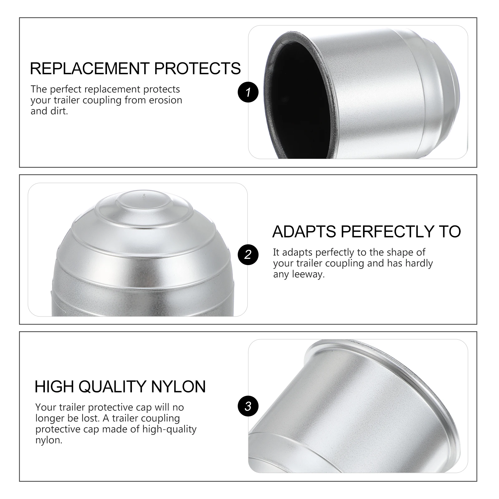 

4pcs Trailer Ball Head Cover Towing Hitch Protective Hat Coupling Connector Nylon Cap Car Trucks Sand Dirt Weathering Grease