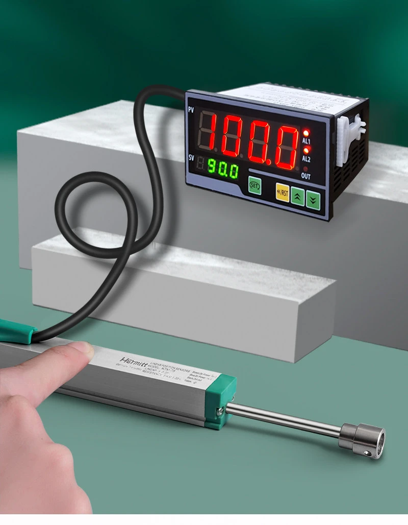 Self‑resetting KTR linear displacement sensor, spring‑actuated miniature draw‑rod electronic ruler, spring‑return high‑precision