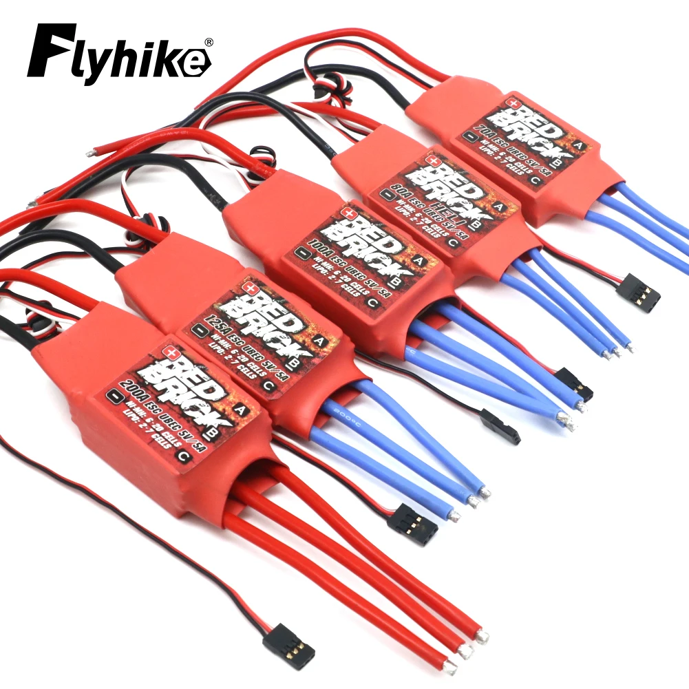 Red Brick – contrôleur de vitesse électronique ESC sans balais, 50A 70A 80A 100A 125A 200A, 5V/3a 5V/5a BEC pour Multicopter FPV