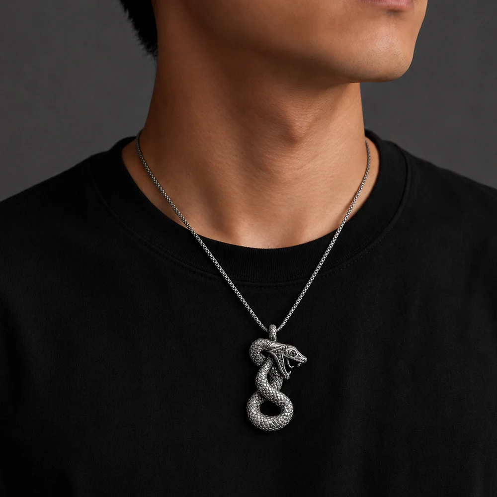 Snake Link Necklace Brand New Chain Fashion Jewelry 925 Sterling Silver Europe Style Rebel Bijoux Gift For Men & Women