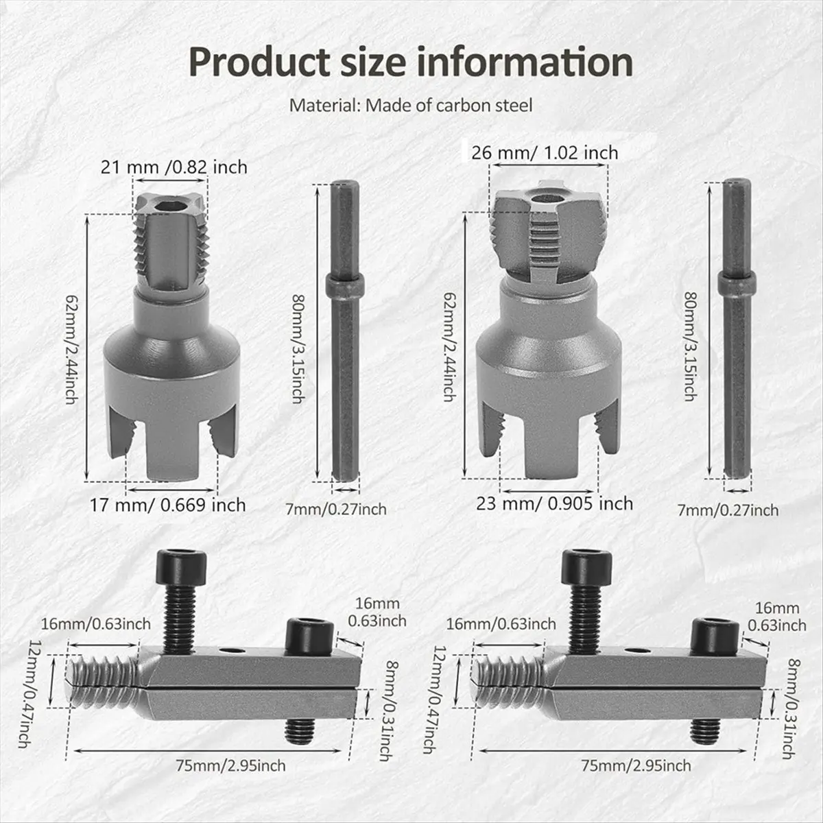 Integrated Internal & External Pipe Threading Tool, Pipe Thread Cutting Tool, for Electric Drill (1/2&3/4inch)