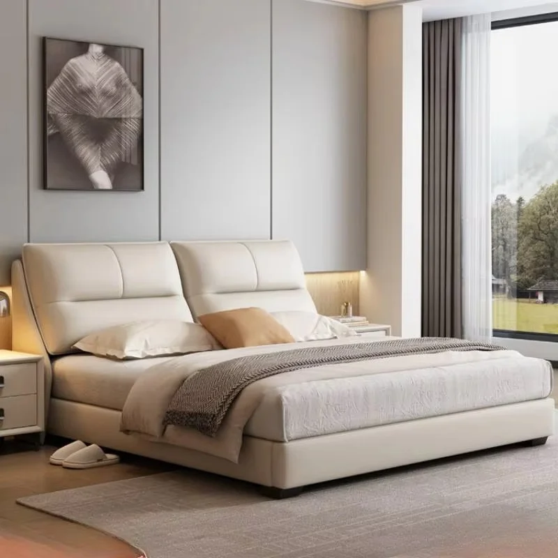Elegant Double Bed Frame Wood Modern European Luxury Queen Twin Bed Frame King Size Under Storage Cama Moderno Lujo Furniture