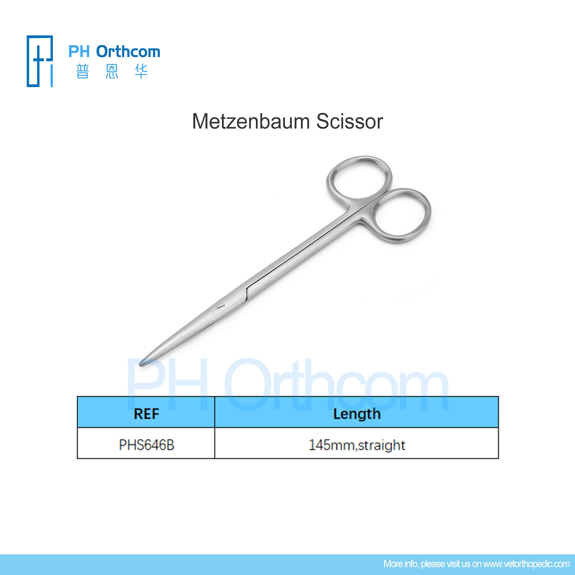 Veterinaria Metzenbaum Scissor 145mm Straight Curve Equipment Mascotas Pet Orthopedic Surgery Instruments Medical Supplies