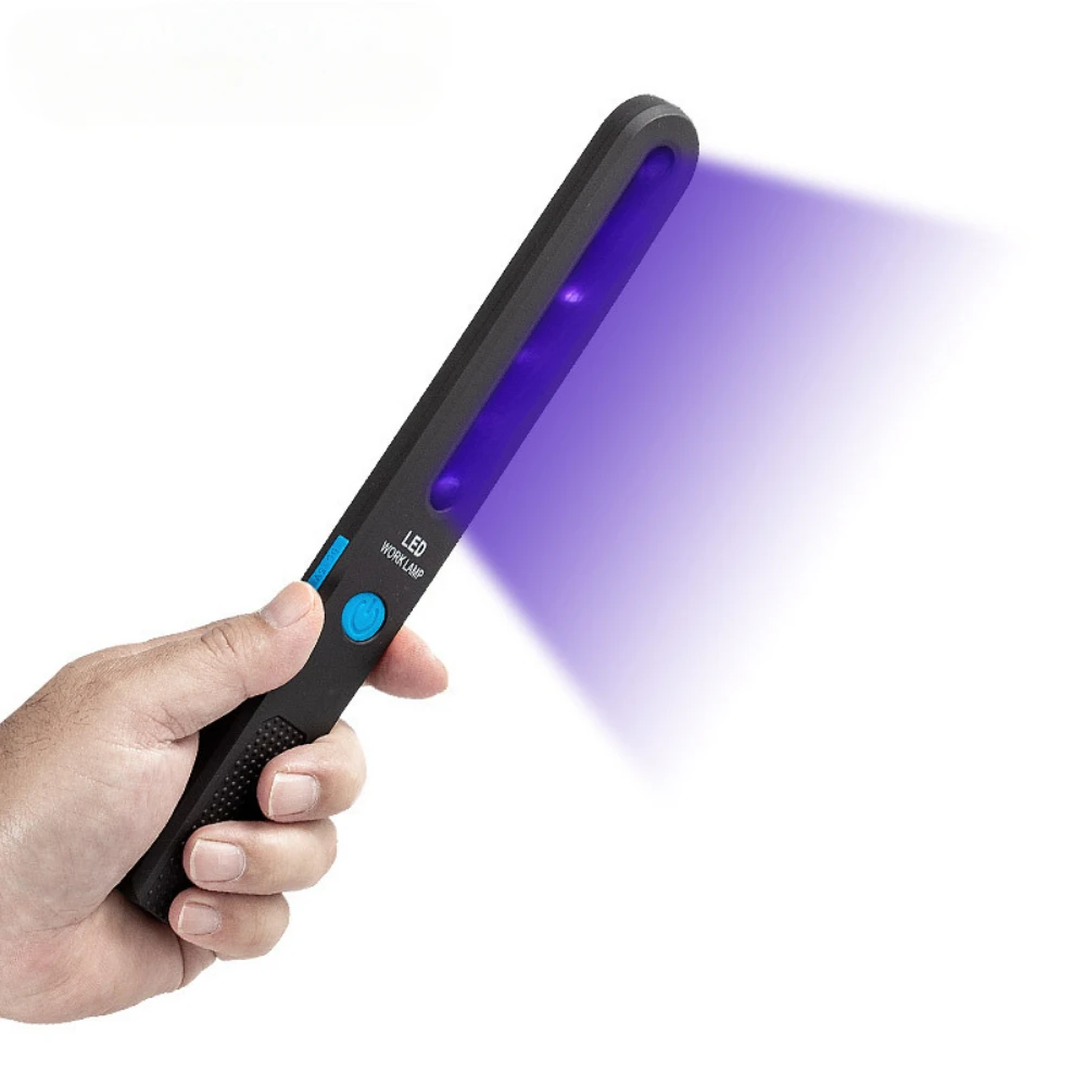 Handheld UV Flashlight Portable USB Rechargeable Uv/White Light Handlamp 365nm Black Light Detection Bed Bug Urine Violet Lamp