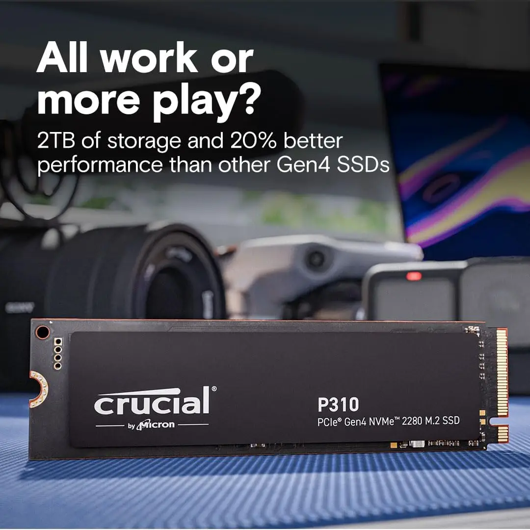 Crucial P310 M.2 2280 1TB 2TB SSD PCIe Gen4 3D NAND NVMe Hard Disk 2TB Internal Solid State Drive for Desktop Laptop Computer