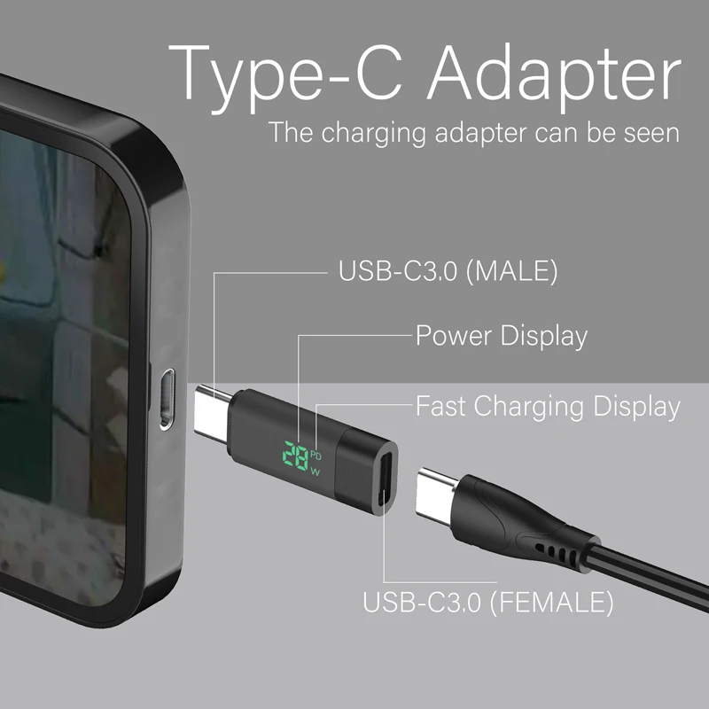 Adaptador Extender USB Tipo-C, Macho para Fêmea, Dock Curto, Tela de carregamento, Transferência de dados, Sincronização, para USB-C Devices