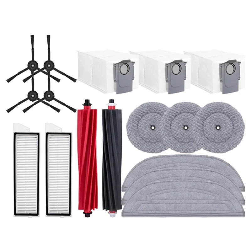 ل Roborock S8 Maxv Ultra/S8 Max Ultra ملحقات مزدوجة فرشاة الأسطوانة الرئيسية فرشاة جانبية تصفية ممسحة منصات أكياس الغبار Partsa83x